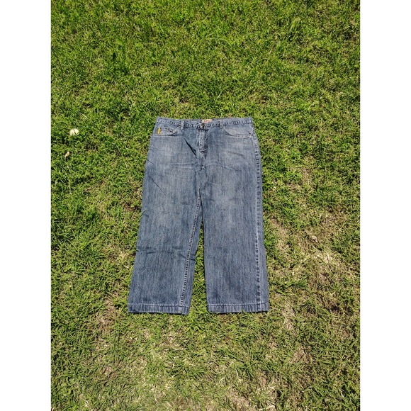 Vintage 90s Armani Jeans Men 38x25.5 Black Denim Made in Italy Baggy Flaw - Picture 1 of 16